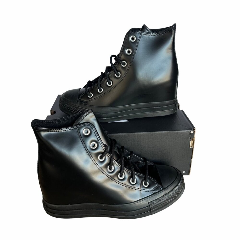 Converse Chuck Taylor All Star Wedge Women's Shoes Sz 8.5 Patent Leather A12827C